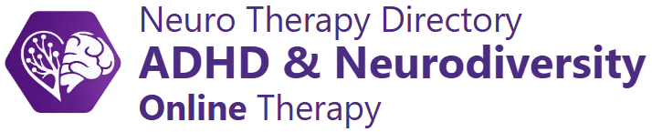 Text logo reading Neuro Therapy Directory with a stylized brain outline intersecting with a supportive hand.